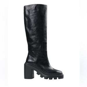 Vic Matie Women's Platform Black Tall Leather Boots